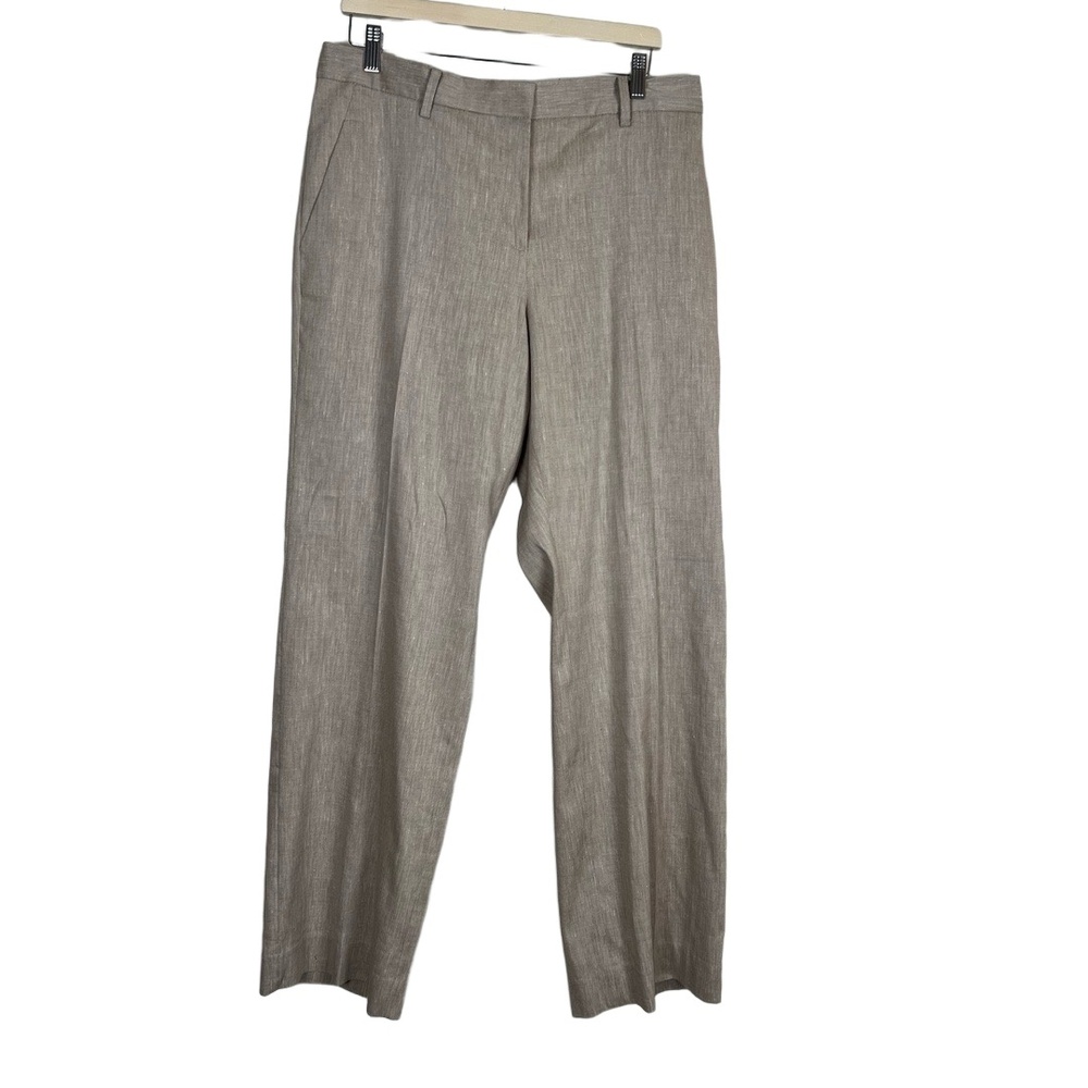 Gap Perfect Trouser Womens 16R Tan Khaki Wide Leg Stretch Pockets Office Coastal